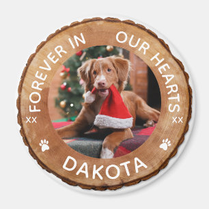 Imán Foto del Mascota Rustic Woodgrain Wood Slice