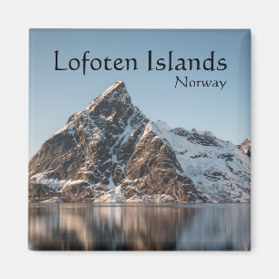 Imán Foto del paisaje de la montaña Lofoten