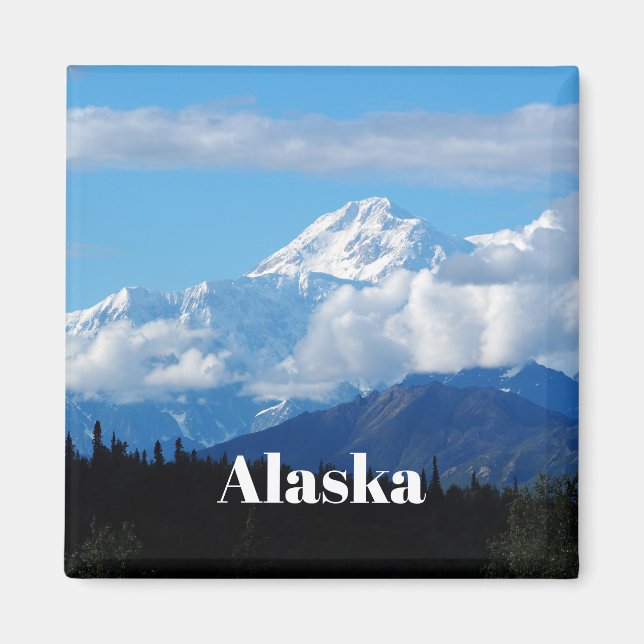 Imán Foto del paisaje montañoso de Alaska Denali (Frente)