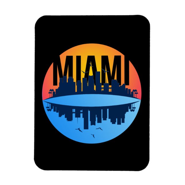 Imán Foto del perfil urbano de Miami Florida (Vertical)