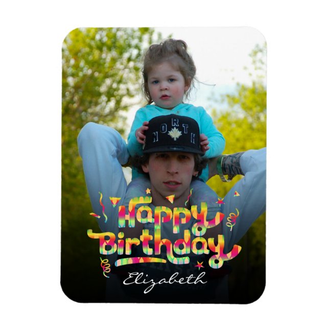 Imán Foto del personalizado + Keepsake de cumpleaños co (Vertical)
