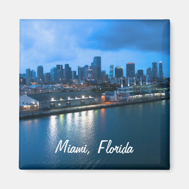 Imán Foto del personalizar Puerto de Miami (Frente)
