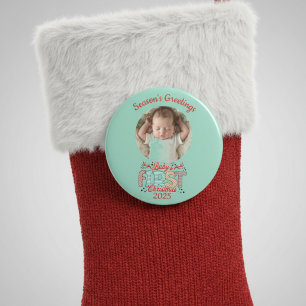 Imán Foto del primer Navidad personalizada del BEBÉ