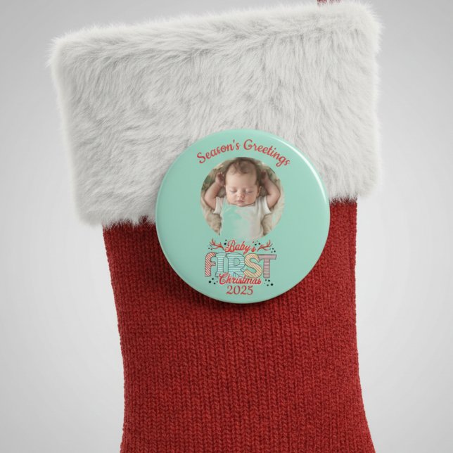 Imán Foto del primer Navidad personalizada del BEBÉ (Subido por el creador)