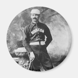 Imán Foto deportiva vintage, jugador de béisbol de Bost