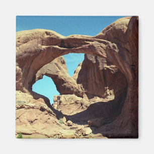 Imán Foto doble del paisaje del desierto del arco