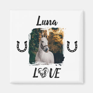 Imán Foto ecuestre personalizada de caballos