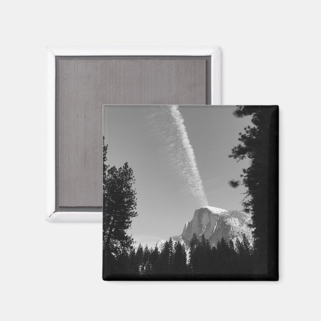 Imán Foto en blanco y negro de Cliffside Cloud Yosemite (Anverso/Reverso)