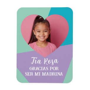 Imán Foto en Corazon Regalo de Gracias Para Madrina
