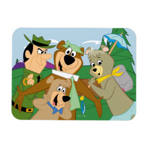 Imán Foto enmarcada del bosque de yogi Bear y Friends