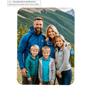 Imán Foto familiar flexible de 1 foto personalizada