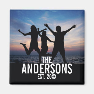 Imán Foto familiar personalizada con nombre familiar