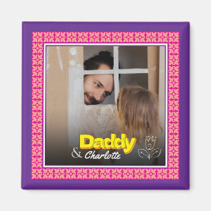 Imán Foto familiar personalizada - imagen de hija de pa