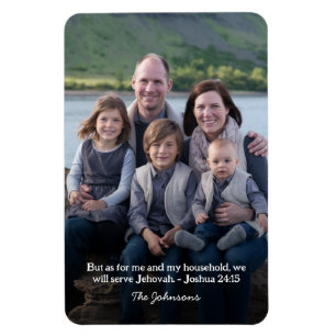 Imán Foto familiar personalizada Joshua 24:15