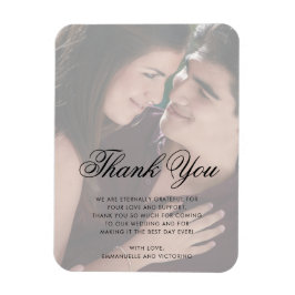 Imán Foto Faux Vellum Gracias Elegant Wedding Favor