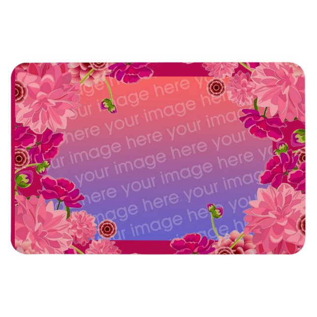Imán Foto floral de Magenta (Horizontal)