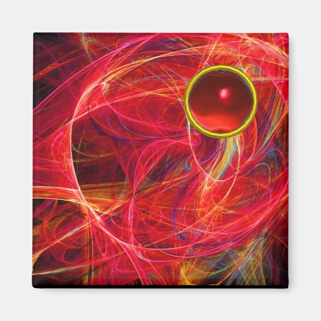 IMÁN FOTO LOCAL CON GEMSTONE ROJO DE RUBY (Frente)