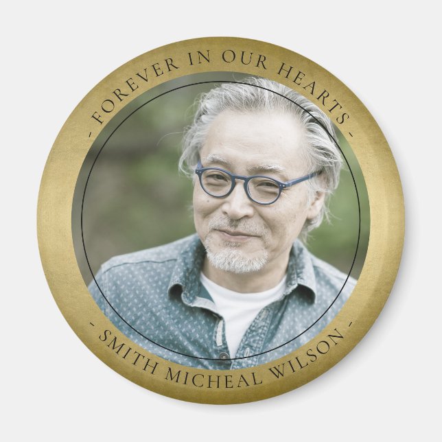 IMÁN FOTO MEMORIAL DE SIMPATÍA DE RELIEVE METALIZADO DO (Frente)