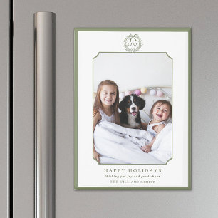 Imán Foto Mínima de Green Happy Holidays
