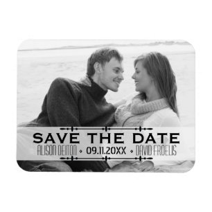 Imán Foto minimalista del boda simple de Save the Date