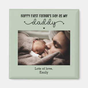 Imán Foto Minimalista del Día del Primer Padre del pers