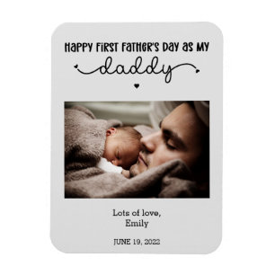 Imán Foto Minimalista del Día del Primer Padre del pers