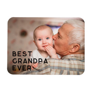 Imán Foto minimalista en mayúsculas del mejor abuelo