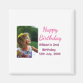 Imán Foto moderna clásica añadir nombre fecha feliz cum