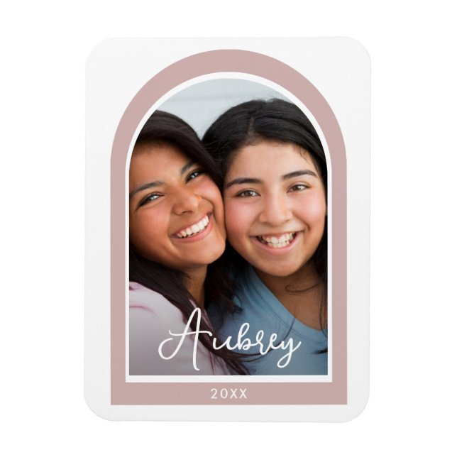 Imán Foto moderna de arco de marco con guion de Bonito  (Vertical)