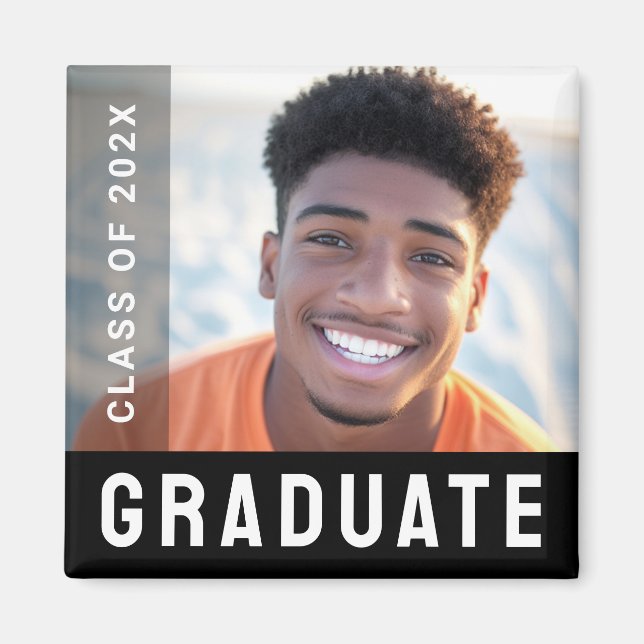 Imán Foto moderna de graduación de estudiante (Frente)