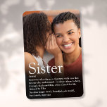 Imán Foto moderna de Guay Mejor Hermana Definición De L<br><div class="desc">Personaliza a tu hermana especial (pequeña o grande) para crear un regalo único. Una manera perfecta de mostrarle lo increíble que es cada día. Diseñado por Thisisnotme©</div>