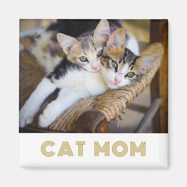 Imán Foto moderna de mamá de gato (Frente)