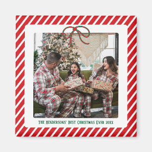 Imán Foto Moderna de Navidad de Familia Festiva