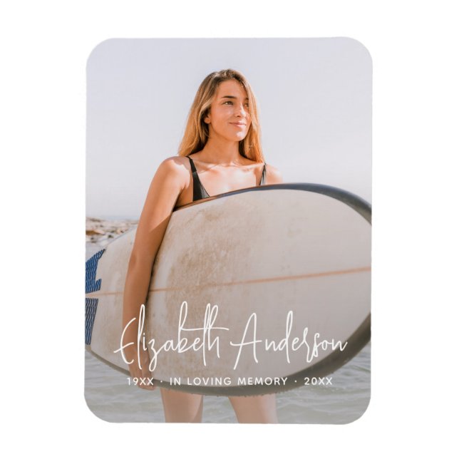 Imán Foto moderna del funeral de amor en memoria (Vertical)