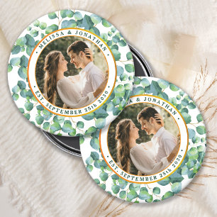 Imán Foto moderna Eucalyptus Greenery Gold Boda
