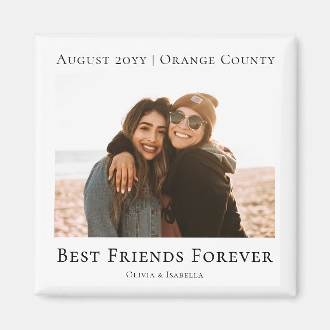 Imán Foto moderna personalizada de mejores amigos para  (Frente)