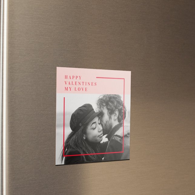 Imán Foto moderna | Regalo de San Valentín Red & Pink H (Subido por el creador)