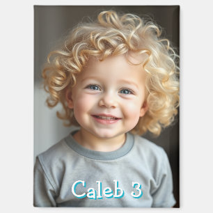 Imán Foto, nombre y edad del niño personalizado