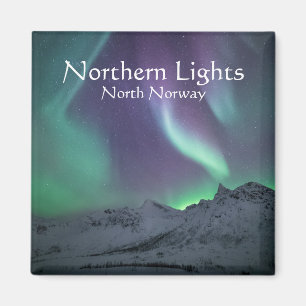 Imán Foto paisajística de las luces del norte