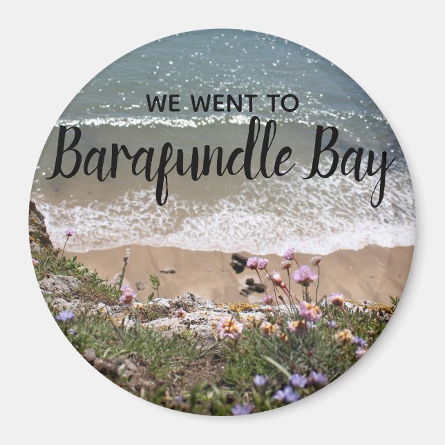 Imán Foto panorámica de Barafundle Bay Pembrokeshire Wa (Frente)