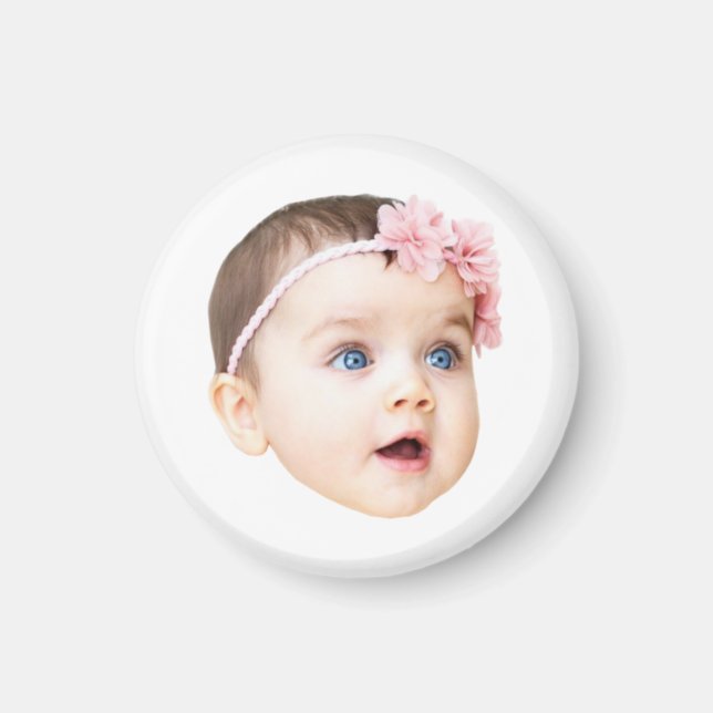 Imán Foto Personalizada Cara de Bebé Adorable (Frente)