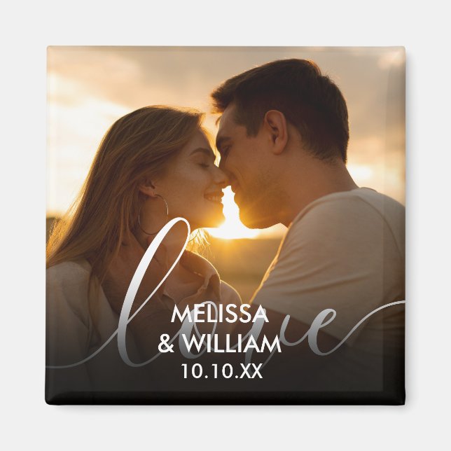 Imán Foto Personalizada con Nombre y Fecha (Frente)