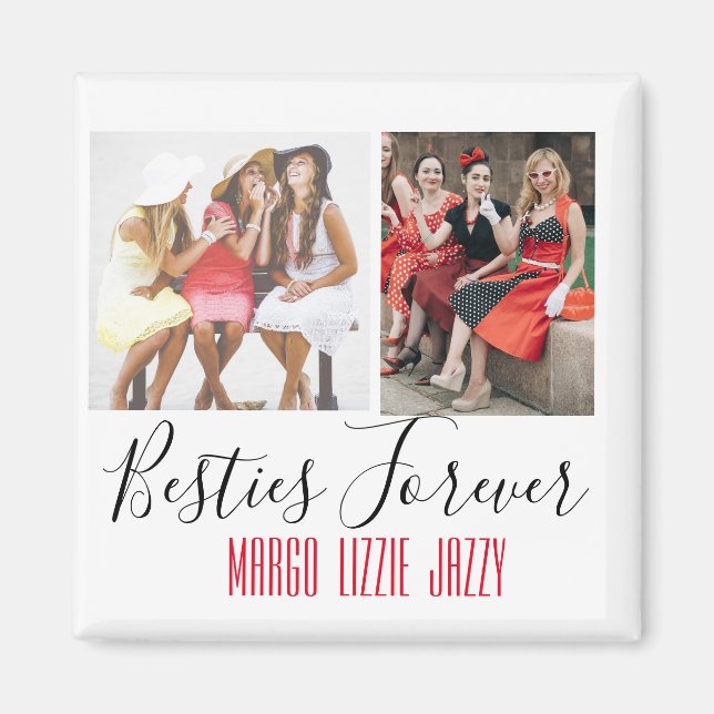 Imán Foto personalizada de Diversión Amistad (Frente)