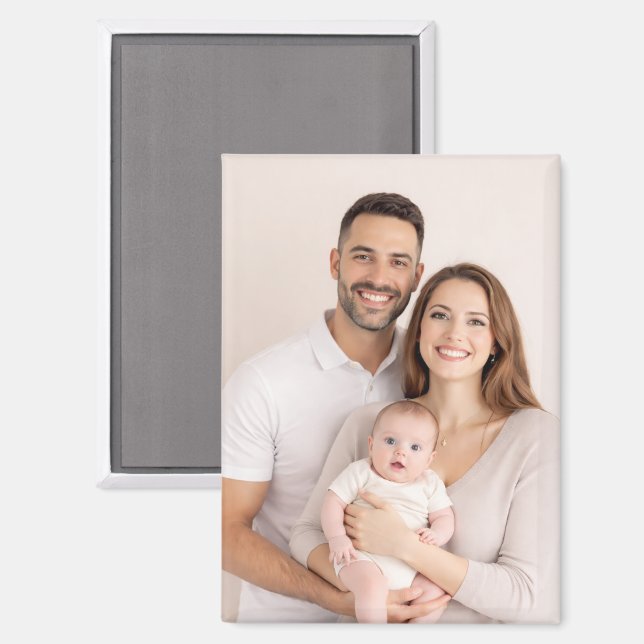 Imán Foto personalizada de familia (Anverso/Reverso)