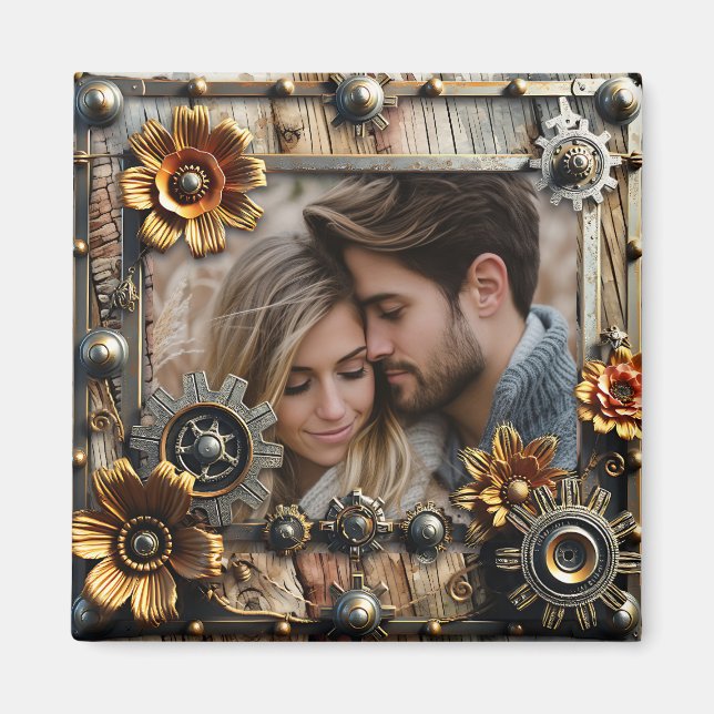Imán Foto personalizada de Guay Steampunk (Frente)