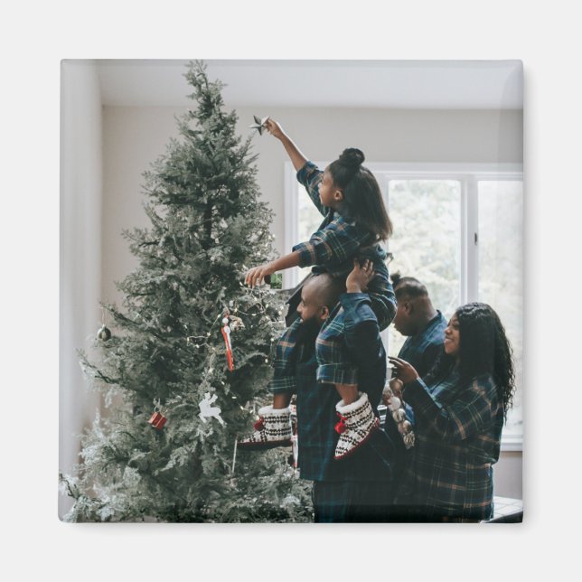 Imán Foto personalizada de la familia de Navidades Pers (Frente)