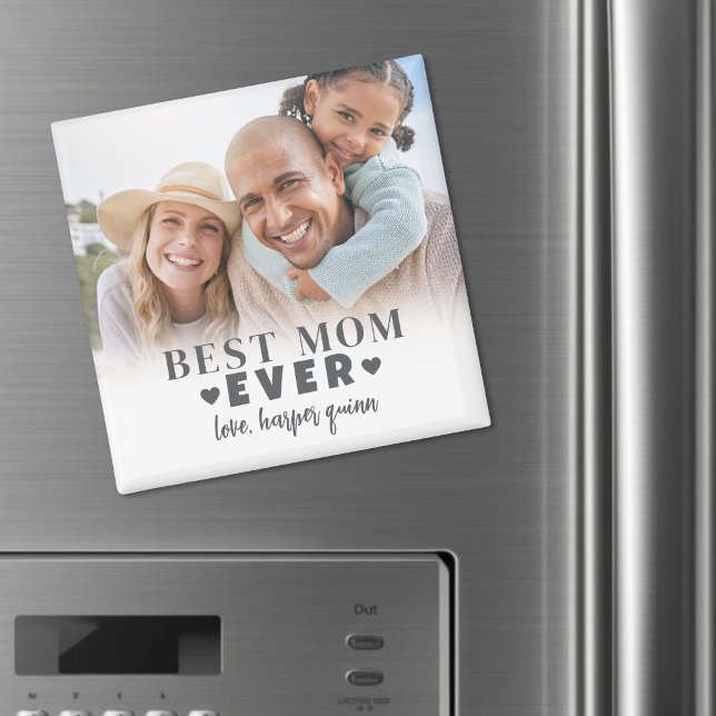 Imán Foto Personalizada de la Mejor Mamá (Personalized Best Mom Photo Magnet )