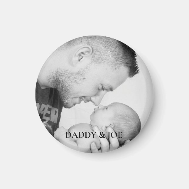 Imán Foto personalizada de padre e hijo (Frente)