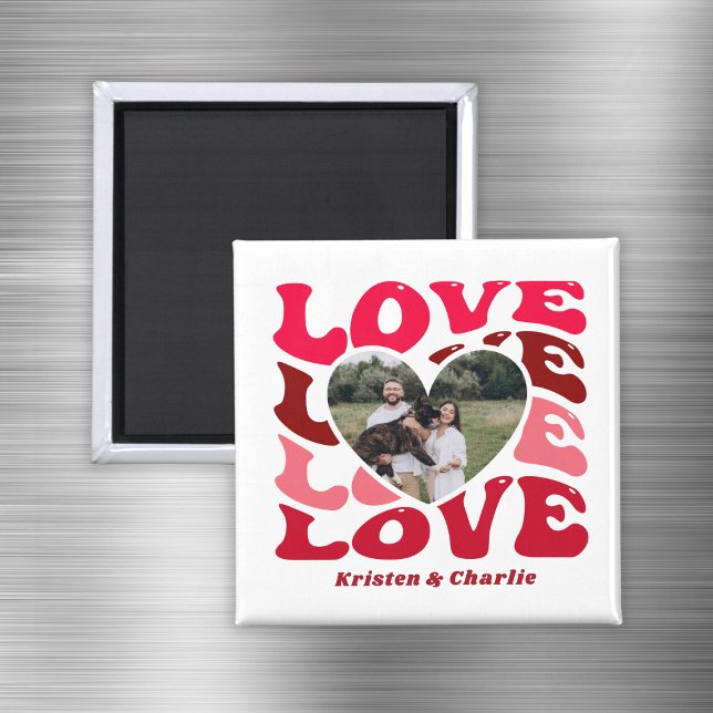 Imán Foto personalizada de Personalizado cardíaco El dí (Personalized Valentine's Day Heart Custom Photo Magnet
)