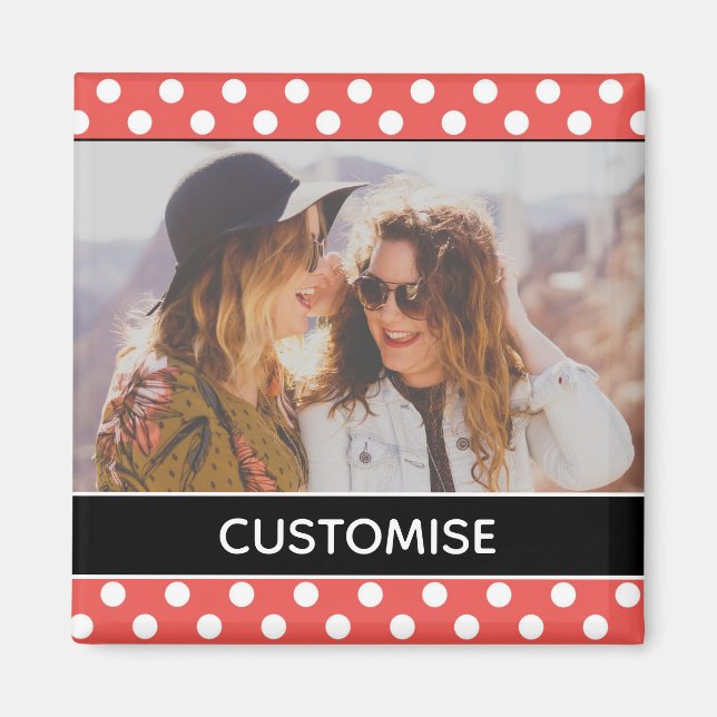 Imán Foto personalizada de Personalizado de puntos de p (Frente)